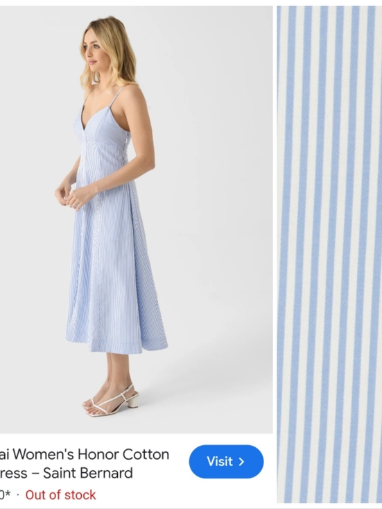 Simkhai Dresses & Skirts - Nwot 2026 Simkhai HONOR Cotton Button Up Striped Dress Hydrangea Blue 6